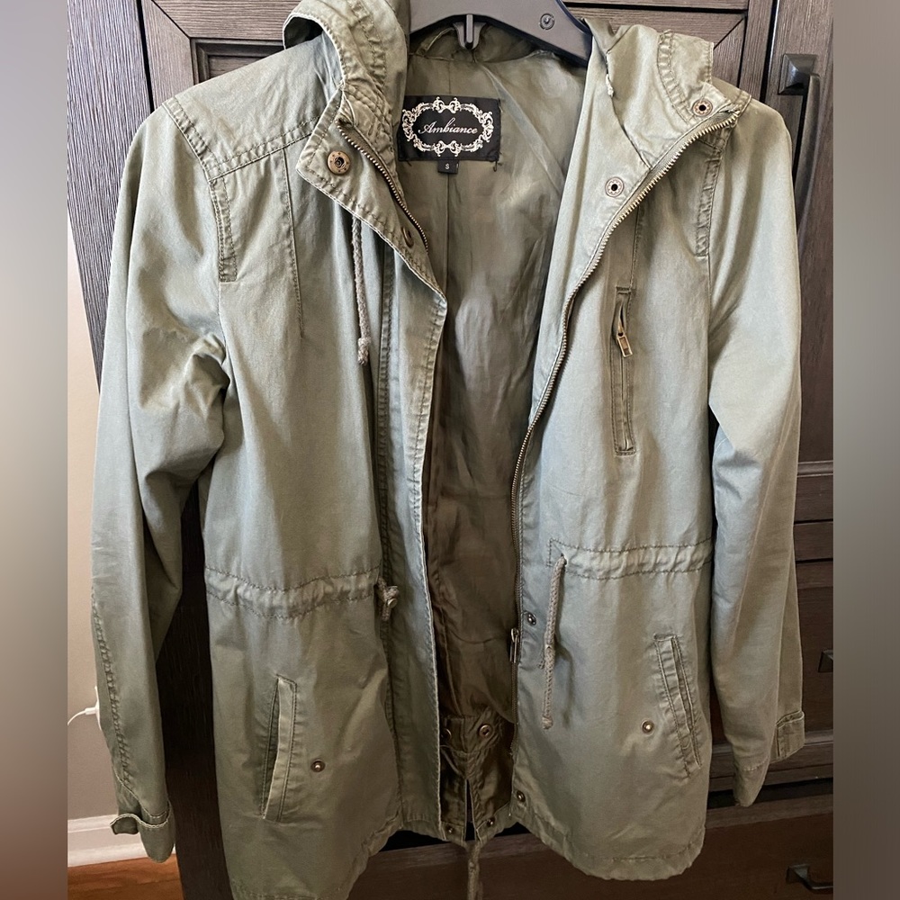 Ambiance olive green women’s utility jacket